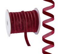 PH PandaHall 45.7m Nastro di Velluto Rosso Nastro di Raso A Faccia Singola Larghezza 10mm Nastri per Confezioni Regalo per Bouquet di Fiori Decorazioni Natalizie per Matrimoni