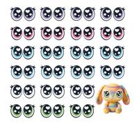 PH PandaHall 48 Paia Occhi in Feltro con Ciglia 6 Colori Occhi Ovali Colorati in Feltro Kawaii Toppe All'Uncinetto per Pupazzi Orsacchiotti di Peluche Fai Da Te