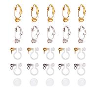 PH PandaHall 48pz Kit per Orecchini Fai Da Te, 12pz Clip di Orecchio in Lega U 12pz Clip di Ottone su Convertitore per Orecchino 24pz Clips in Plastica Trasparente Accessori per Orecchini