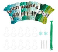 PH PandaHall 49 pz Kit di Filati per Cucire Matassa Da Ricamo Verde Fili Da Ricamo Filo Interdentale Goccia con Aghi e Dispositivi Ad Ago per Artigianato con Filo Da Ricamo
