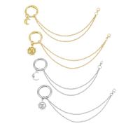 PH PandaHall 4pz 2 Stili Catene per Scarpe Sole e Luna Catene Decorative per Stivali, 19cm Stile Gotico Punk Catena per Uomo Donna Accessori per Scarpe Oro/Platino