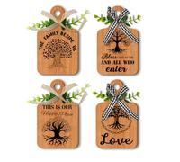 PH PandaHall 4pz Cartello Legno da Appendere con Albero Della Vita, Decorazione da Parete Eat Tagliere in Legno Segno Vassoio A Più Livelli con Corda per Casa Cucina Sala da Pranzo Soggiorno