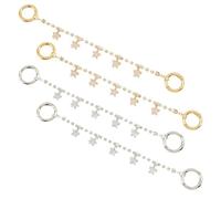 PH PandaHall 4pz Catene Decorative per Scarpe con Ciondoli Stella 22.2cm Catene di Strass per Scarpe Oro Argento Catena in Lega Decorative Accessori per Stivali Borse Fai Da Te