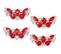 PH PandaHall 4pz Clip per Scarpe Gioiello Fermagli per Scarpe da Sposa con Strass, Rosso Fibbie a Forma di Ali in Cristallo Decorazioni Rimovibili Scintillanti per Scarpa da Donna Feste di Nozze