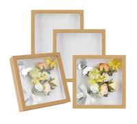 PH PandaHall 4pz Cornice Ombra Scatola Immagine, 22x22x4.4cm Scatola Display Ombra Cassa Fiore per Artigianato Medaglie Biglietti Foto Display Fiore, BurlyWood