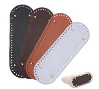 PH PandaHall 4pz Fondo in Pelle per Borsa per Uncinetto Fondo Borsa Ovale, 30x10cm Cuscino per Borsa Base Sagomata per Borsa Gancio Tessuto A Mano Fai da Te