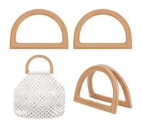PH PandaHall 4pz Manico per Borsa a Forma di D, Manici per Borse in Resina Manici Decorativi per Borse di Ricambio per Borsa Uncinetto Macramè Borsette Spiaggia Tela Portafogli, Perù, 12x8.5cm
