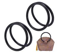PH PandaHall 4pz Manico Rotondo per Borsa, Manici per Borse in Plastica Nera, Maniglia Decorativi per Sacchetti, Piccole Manici Ricambio per Borse Uncinetto, macramè, Cannucce, Spiaggia, Tela, 13.5cm