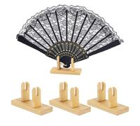 PH PandaHall 4pz Supporto per Ventaglio Pieghevole in Legno Supporto per Ventaglio Singolo, Base Espositiva per Ventagli Pieghevoli Giapponesi per Negozi Musei e Case, 11.3x4.1x6.3cm