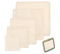 PH PandaHall 5 pz Legno Naturale Fondo Cesto, 5 Dimensioni Borsa in Legno Fondo Shaper Pad con Foro Borsa in Legno Cuscino Base Borsa Fondo per Uncinetto Fai da Te per Tessitura Borsa