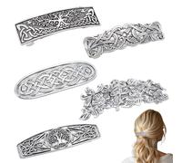 PH PandaHall 5 Stili Fermagli per Capelli in Metallo Stile Retrò Grandi Fermagli per Capelli Accessori Francesi Vintage per Donne e Ragazze, Argento Antico, 77~93mm