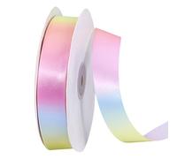 PH PandaHall 50 Iarde Nastro Arcobaleno 25mm Nastro Regalo in Poliestere Rosa per Capelli Fiocco Confezione Regalo Festa della Madre Matrimonio Compleanno