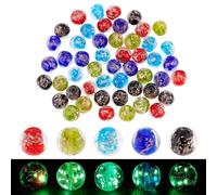 PH PandaHall 50 pz Perline Luminose, Perline Che Si Illuminano Al Buio Perline Sfuse Rotonde Perline In Murano Perline A Sfera Distanziatrici Ciondoli Rotondi Sfusi per Gioielli Braccialett