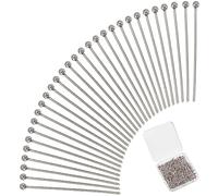 PH PandaHall 500 pz Chiodini Testa a Palla in Acciaio,Perni per La Creazione di Gioielli in Acciaio Inossidabile 30mm Headpin 0.7mm perni Pieghevoli per Perline Orecchini Pendenti Fai da Te,Palla 2mm