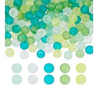 PH PandaHall 500pz 6mm Perline di Vetro Smerigliato Perline Rotonde Verdi per Bracciale 5 colori Perlina di Cristallo Smerigliato Trasparenti Perlina Piccole per Gioielli Sciolti per Collane Bracciale