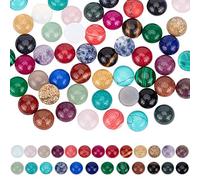 PH PandaHall 50pcs 25 colori cabochon di pietre preziose perline di pietra sintetica naturale 12mm cabochon di cristallo di quarzo per orecchini collana braccialetto gioielli abbellimento