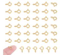 PH PandaHall 50pz Chiusure a Molla Placcate Oro 18K Fermagli per Gioielli in Oro, 8mm Anelli di Congiunzione per Collane Braccialetti Gioielli Pendenti e Artigianato
