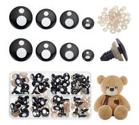 PH PandaHall 54 Set Occhi di Sicurezza per Occhi Artigianali All'Uncinetto Occhi di Sicurezza Amigurumi Occhi con Rondelle per Animali di Peluche Burattini Orsetti Artigianato Making 8/12/14/16mm