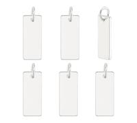 PH PandaHall 6 pz Ciondoli per Stampaggio Vuoti 925 pendenti Rettangolari In Argento Sterling, Piccoli Ciondoli Vuoti con Anelli di Congiunzione per La Creazione di Gioielli Natale, 12x5mm