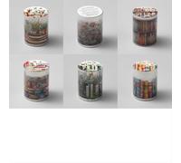 PH PandaHall 6 Stili Set di Nastro PET a Tema Libro Nastri Trasparenti per Scrapbook Adesivi Decorativi Nastri Washi Vintage per DIY Artigianato Album Fotografico Diario Regalo Incarto, 2m/Rotolo