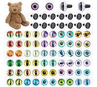 PH PandaHall 60 Imposta Occhi di Sicurezza, 16mm Cabochon di Vetro per Occhi Occhi Neri Farciti all'Uncinetto Occhi di Animali con Rondelle per Amigurumi Puppet Teddy Bear Animali di Peluche