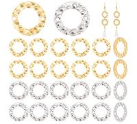 PH PandaHall 60 pz Anelli di Collegamento, Anelli Connettore per Gioielli da 15 mm 304 Maglie con Ciondolo A Forma di Cerchio in Acciaio Inossidabile per Collane, Bracciali Fai-da-Te, Acciaio Inox/Oro