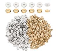 PH PandaHall 600 pz Heishi Perline,Perline Rotonde Piatte Da 5 mm Monete A Disco Piatto CCB Perline Allentate Rondelle Perline Distanziatrici per Creazione Gioielli con Collana Bracciali,Oro e Platino