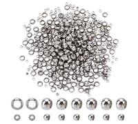 PH PandaHall 600pz Perline Distanziatrici Acciaio Inox Perline Rotonde Lisce, 1.5mm/3mm Mini Rondelle per Gioielli Collana Bracciale Orecchini Fai da Te