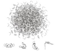 PH PandaHall 600pz Punte per Perline in 304 Acciaio Inossidabile, Copri Nodi Collane Copri Perline A Conchiglia Copri Perline Pieghevoli per Orecchini Fai Da Te Bracciale