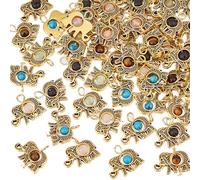 PH PandaHall 60pz Ciondoli Elefante Della Lega Della Pietra Preziosa Elefante Animale Fascini Del Pendente Argento Tibetano Elefante Fortunato Ciondola I Fascini per Orecchino Collana Del Braccialetto