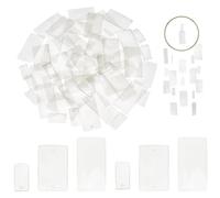 PH PandaHall 60pz Conchiglie Capiz con 2 Fori Conchiglie Capiz Rettangolari, 3 Dimensioni Ciondoli di Connettori in Conchiglia Bianca Naturale Piatta per Carillon A Vento Creazione di Gioielli