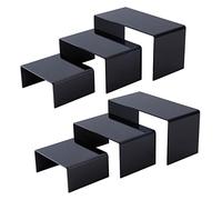 PH PandaHall 6pz Alzate di Display in Acrilico Espositore Acrilico Trasparente, 3 Dimensioni Espositori per Grandi Decorazioni Riser Scaffali Vetrina per Gioielli Cosmetici Profumi Figurine Modellismo