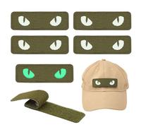 PH PandaHall 6pz Toppe Tattiche Riflettenti Occhi di Gatto 9x3 cm Patch Tattiche Ricamate con Occhi di Gatto con Retro Uncinato per Zaini Cappelli e Borse, Verde