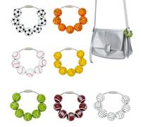 PH PandaHall 7 ciondoli sportivi per borsa, baseball, calcio, pallacanestro, softball, pallavolo, borsa, portachiavi, perline in legno, ciondoli per borse, borse da spiaggia, idea regalo