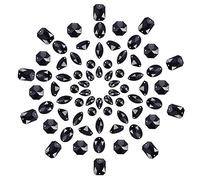 PH PandaHall 70pz Strass da Cucire su Tessuti Acrilico Pietre da Cucire Nero, 7 Stili Cristalli da Cucire su Tessuto Decorativi per Abbigliamento Vestiti Scarpe Gioielli Artigianato Fai Da Te