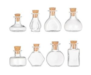 PH PandaHall 8 Stile Mini Bottiglie di Vetro Barattoli di Vetro Trasparente Bottiglie Dei Desideri Vuote con Tappi di Sughero Piccola Bottiglia Alla Deriva Vasi Incantesimo per Decorazione Fai-Da-Te