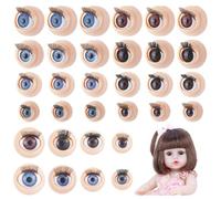 PH PandaHall 8 stili di occhi simulati 3D, 16 paia di bulbi oculari semicircolari con ciglia, amigurumi, artigianato, cartone animato, marionetta, pupazzo, pupazzo, animale farcito