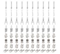 PH PandaHall 80 ciondoli a forma di quadro, in argento anticato, con tavolozza artistica, pennello, bussola, ciondoli per amanti della pittura, regali per studenti, orecchini, collane, bracciali