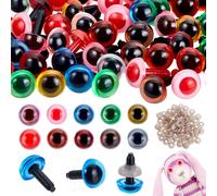 PH PandaHall 80pz 8 Colori 3D Occhi di Sicurezza Occhi All'Uncinetto, 10mm Occhi in Resina Amigurumi per Burattini Orsacchiotto Coniglietto Gatto Animali di Peluche Artigianato