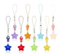 PH PandaHall 8pz Ciondoli per Telefono A Forma di Stella e Pesce Laccetto per Cellulare Kawaii con Ciondolo In Acrilico Porcellana per Borsa Zaino Portafoglio Portachiavi Fotocamera Airpods, 12.8cm