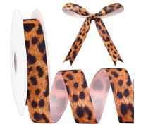 PH PandaHall 9.14m Nastro in Velluto Stampa Leopardo 25mm Nastro in Tessuto Marrone Maculato per Confezioni Regalo Artigianato Decorazioni per La Casa Ghirlande per Alberi e Feste