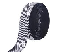 PH PandaHall 9.6 Yard Nastro A Strisce Artigianale Nastro in Poliestere Nero Bianco Nastri in Twill Nastri A Spina di Pesce per Cintura per Decorazioni per La Casa