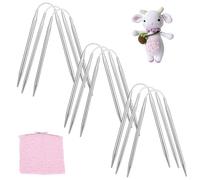 PH PandaHall 9 pz Set di Ferri Circolari per Maglieria 3 misura Ferri Circolari Da Maglia In Acciaio Inossidabile per Calzini e Cappelli Fatti A Mano Animali All'Uncinetto Piccoli Progetti Circolare