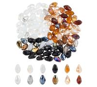 PH PandaHall 90 pz 3 perline di Vetro Cristallo A Goccia, Perline di Cristallo Sfaccettate Da 12x8mm Perline Sfuse per Progetti di Perline Fai-Da-Te Altri Gioielli