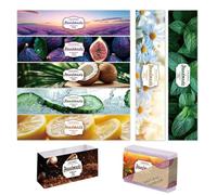 PH PandaHall 90 pz Involucri di Sapone Realistici 9 stili Scenario Etichette di Sapone Alla Lavanda Involucro di Sapone Al Caffè Al Limone per Sapone Barre di Lozione Bagno Confezione Regalo 21x5cm