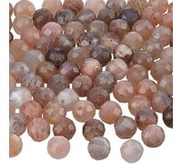 PH PandaHall 90pz Perline Pietra di Luna Naturale 4mm Perline Sfaccettate Pietre Naturali, Perlina Distanziatrici Rotonda per Collane Bracciali Orecchini Creazione di Gioielli Artigianato