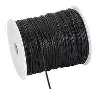 PH PandaHall 91m Filo di Cotone Cerato 1.5mm Filo per Bracciali Macramè, Cordino Cerato Nero per Perline Braccialetti Collane Bigiotteria Gioielli Artigianato Fai Da Te