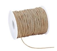 PH PandaHall 91m Filo di Cotone Cerato 1mm Cordoncino di Cerato, Filo Cotone Macrame per Perline Gioielli Collane Bracciali Braccialetti Artigianato Fai da Te, Marrone Chiaro