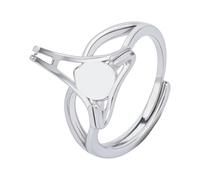 PH Pandahall 925 Base per Anello In Argento Sterling, Regolabile Porta Gemme Ad Artiglio Con Montatura a Castone per Cabochon In Vetro, Adatto per Gemme Da 17mm, 1 Pezzo