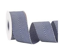 PH PandaHall 9m Nastro in Twill Largo Nastro a Spina di Pesce, 38mm Nastro Fettuccia a Righe per Cucito Artigianato Confezioni Regalo Fai Da Te, Blu Notte